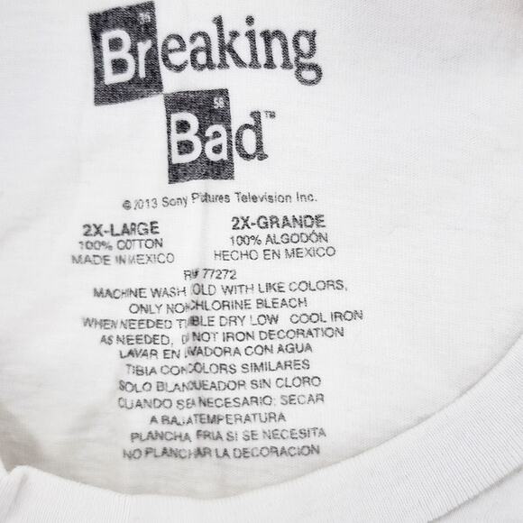 Breaking Bad Heisenberg Sketch Men’s T-Shirt Graphic Tee Size 2XL White - Picture 4 of 5